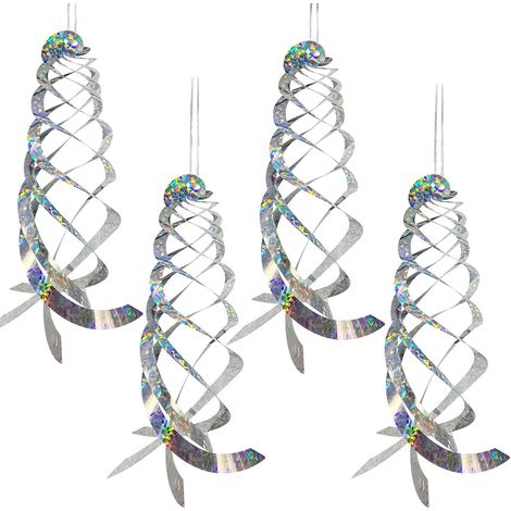 4-teiliges Vogelabwehrset, Reflektierende Scheiben, 360°-spirale, Pp-material, Für Balkon, Garten Und Gemüsebeet