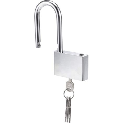 40-mm-vorhängeschloss Mit 4 Schlüsseln, Gehäuse Aus Gehärtetem Stahl, Langer Bügel (durchmesser 6,5 Mm), Wasserdichtes Outdoor-vorhängeschloss Für Spinde, Garagen, Zäune Und Gärten