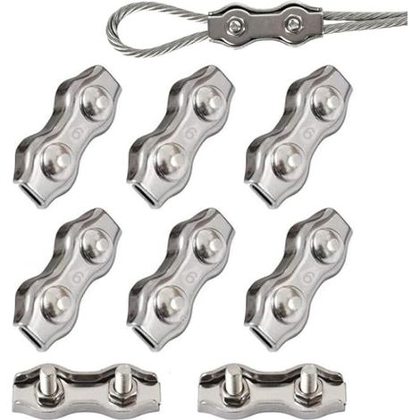 Stück Duplex-klemmen M6 Drahtseilklemmen Aus Edelstahl 304 Für 6-mm-drahtseil-takelage