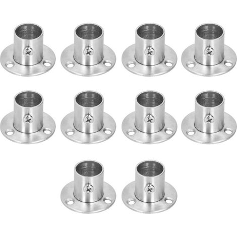Packung Mit 10 Dicken Edelstahl-flanschhalterungen Für Kleiderstangen, Φ19