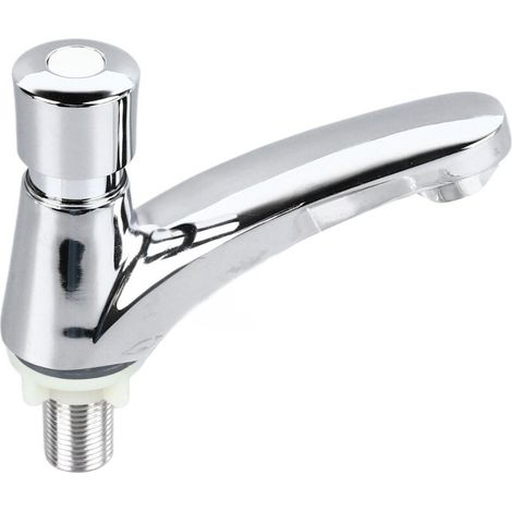 Waschbeckenarmatur, Druckknopfbedienung, Wassersparend, Robust Und Zuverlässig, Mit Zeitverzögerung Für Den Heimgebrauch, Einfache Kaltwasserzufuhr