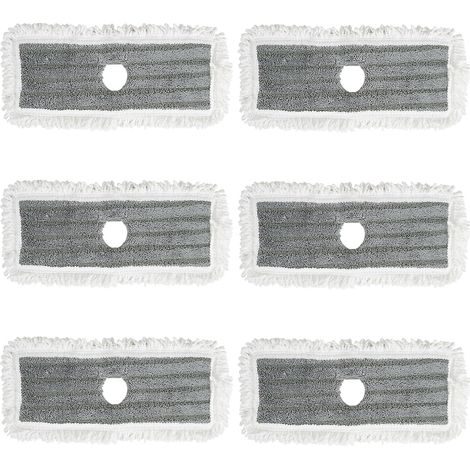 Set Mit 6 Wischmopp-pads, Mikrofaser-mischgewebe, Waschbar Und Wiederverwendbar, Klettverschluss, Für Fliesen- Und Parkettböden