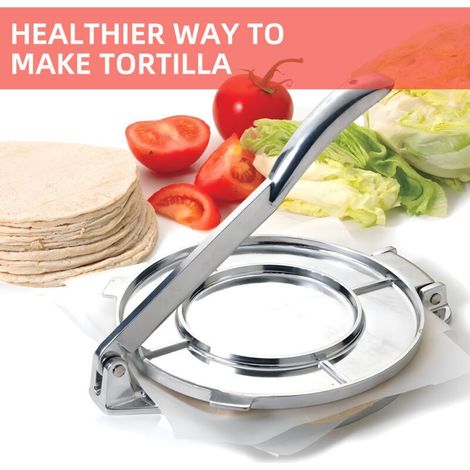 8-zoll-tortillapresse, Robuste Mehlpresse Aus Aluminiumlegierung, Vorbehandelter Roti-maker Mit Griff Für Mais- Und Pizzateig.