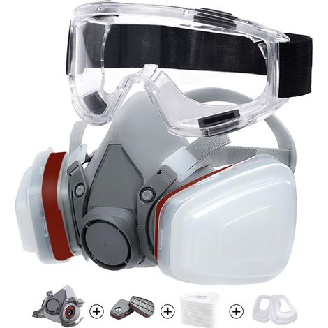 18-in-1-schutzmasken, Malermasken, Wiederverwendbar Mit Staubfilter, Atemschutzmaske Mit Filter Für Sprühen, Malen, Bauarbeiten, Chemikalien, Heimwerken, Schleifen