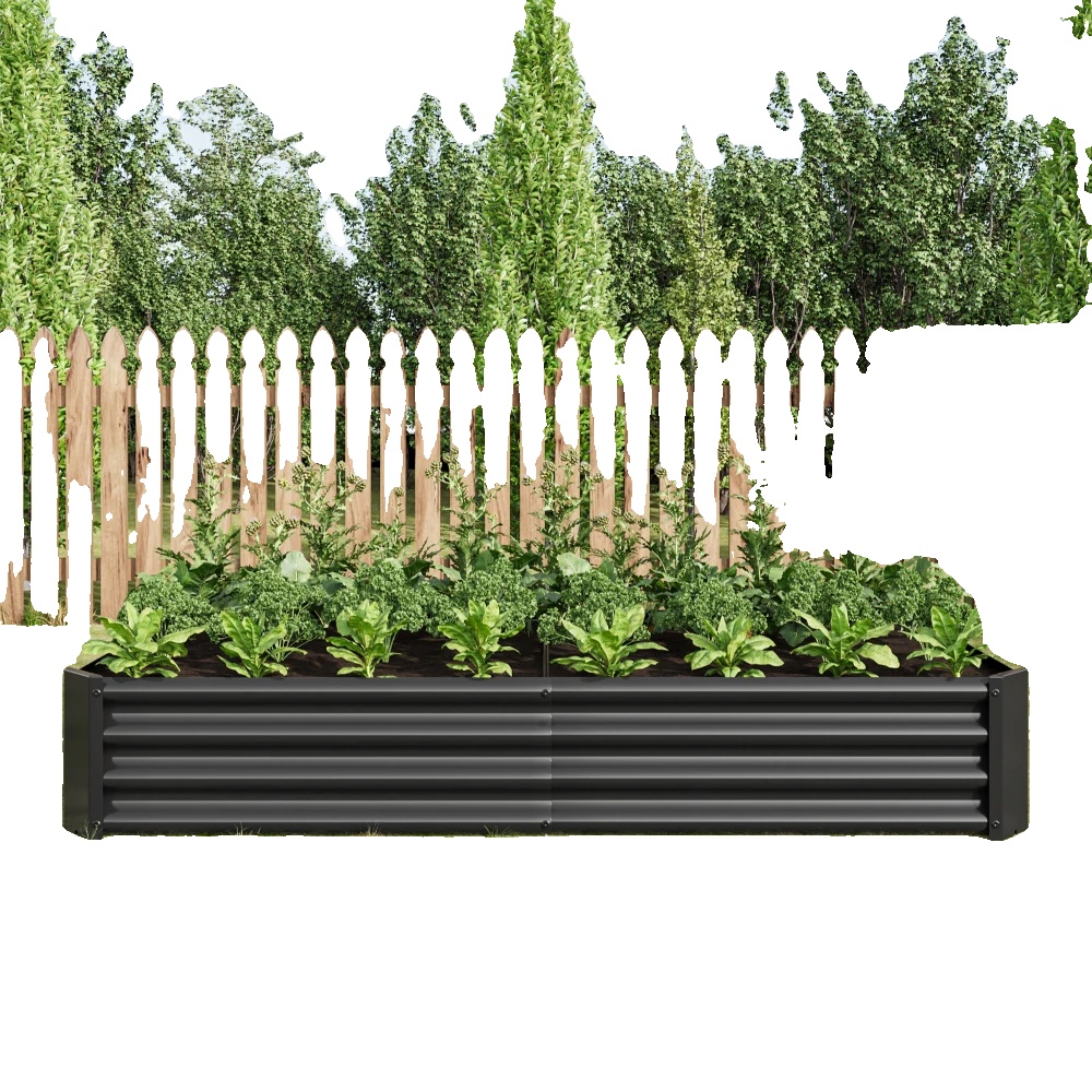 Hochbeet, Metallkonstruktion, Maße 122 X 61 X 30 Cm, Rostbeständige Oberfläche, Robustes Design, Geeignet Für Gemüse Und Kräuter