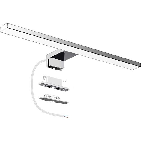Led-spiegelleuchte, 400 Mm, Edelstahl, Kaltweiß 6500 K, Badezimmer