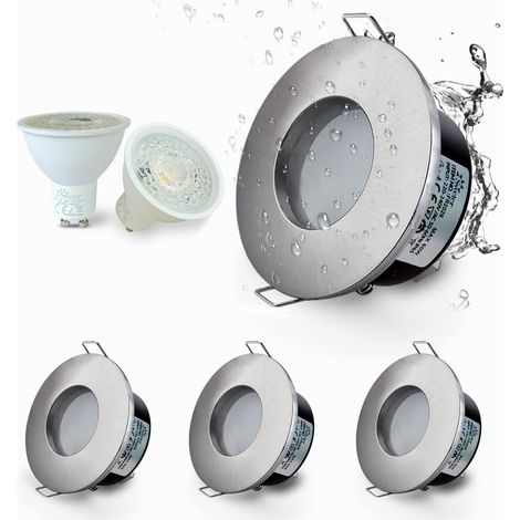 4er-set Einbaustrahler Ip65 Gu10 5w 6000k Kaltweiß Aluminium Badezimmer Küche