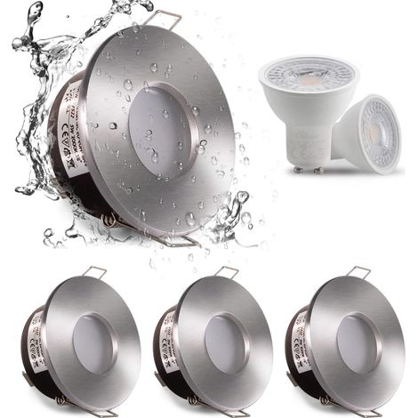 4er-set Einbaustrahler Ip65 Led 5w Gu10 Warmweiß Aluminium Für Bad Und Küche