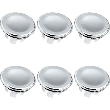 Set Mit 6 Verchromten Überlaufstopfen Für Küchen- Und Badezimmerspülen.