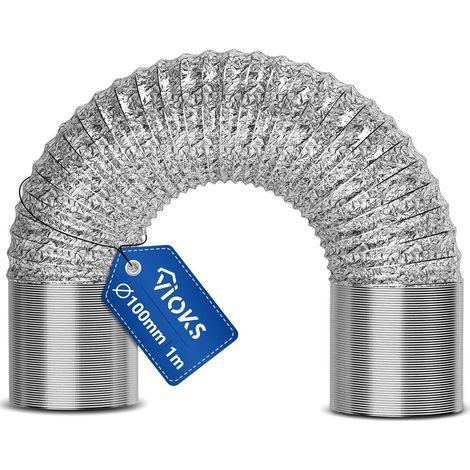 Flexibler 100-mm-aluminiumschlauch, 1 Meter, Für Dunstabzugshaube, Wäschetrockner, Klimaanlage