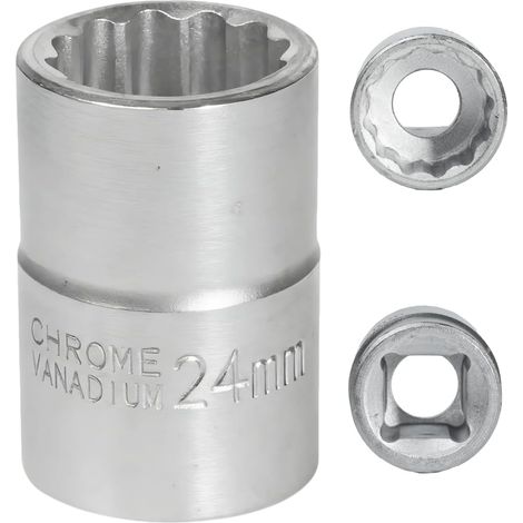 X 24-mm-steckschlüssel, Chrom-molybdän-stahl, 12-kant, 3/4"-vierkantantrieb, Für Schlagschrauber