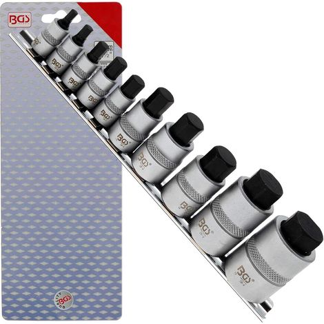 10-teiliger Extra Kurzer Sechskant-steckschlüsselsatz 4-19 Mm Chrom-vanadium-stahl, Mechanisches Werkzeug