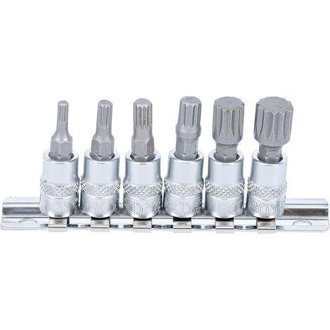 6-teiliger Steckschlüsselsatz, 6,3 Mm Vierkantantrieb, Innennut, Chrom-vanadium-stahl, Für Xzn M4-m12