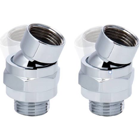 Set Aus 2 Verstellbaren Kugelgelenken Aus Messing, Kugelgelenk Für Duschkopfanschluss, Kugelgelenkadapter Für Duschkopf Zur Verbindung Von Duschkopf Und Wasserleitung Durch Galvanisierung