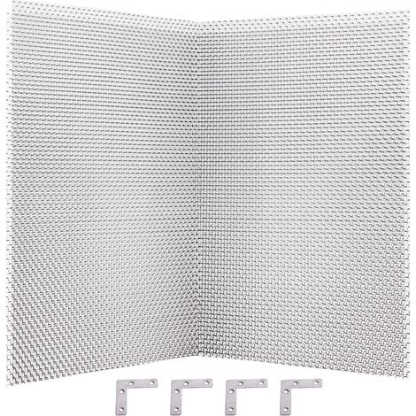 2-teiliges, Starres Drahtgitter, Edelstahl 304, 1 Mm Feine Maschenweite, Nagetiersicher, Für Die Belüftung Von Haus Und Garten