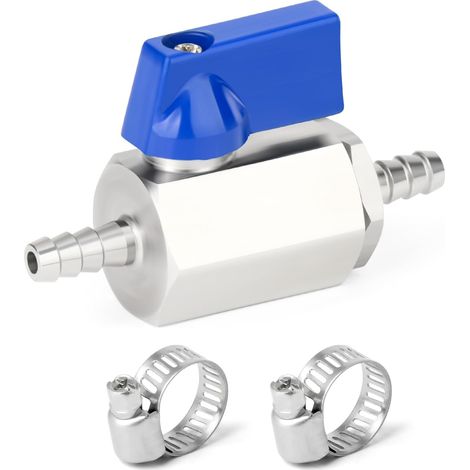 Kugelhahn Mit 6-mm-anschluss, Edelstahl 304, Schlauchschellen, Tropfbewässerung