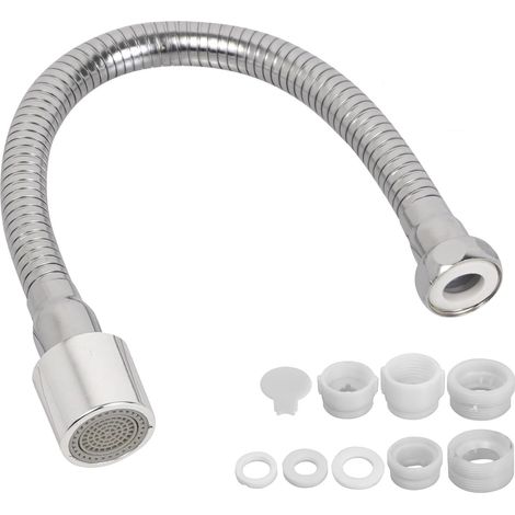 X 30 Cm Wasserhahnverlängerung, 360° Schwenkbarer Auslauf, 2 Strahlarten, Edelstahl, 6 Adapter, Küche/badezimmer