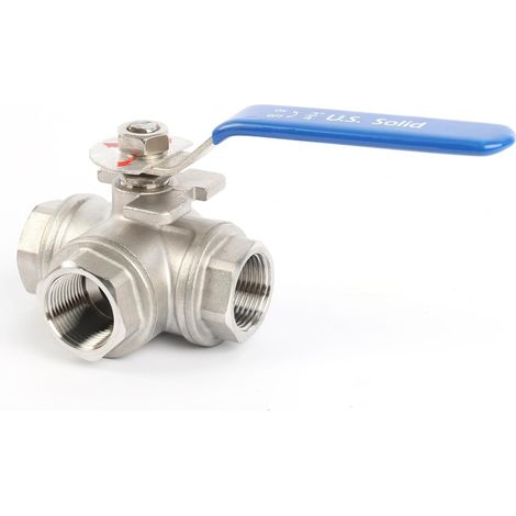 Dreiwege-kugelhahn, Edelstahl 304, G 3/4"-gewinde, T-anschluss, Industrieausführung