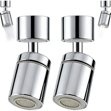 2-teiliges Wasserhahn-luftsprudler-set, 360°-drehung, 2 Strahlarten, Edelstahl, Küche/badezimmer