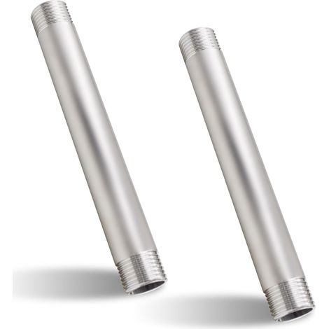 Set Mit 2 Wasserhahnverlängerungen, Edelstahl, 1/2 Zoll, 150 Mm, Für Trinkwasser Und Heizung