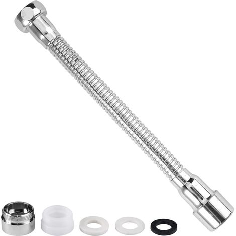 X 20 Cm Wasserhahnverlängerung, 360° Drehbar, Edelstahl, Universaladapter Für Küche Und Bad