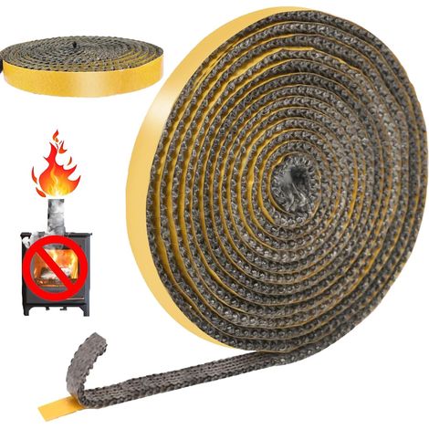 Rolle Kamineinsatzdichtung, Fiberglas, Selbstklebend, Hitzebeständig Bis 600 Grad, Für Holzöfen
