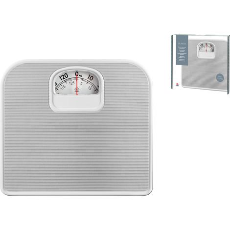 Mechanische Badezimmerwaage, Metall, Grau, 130 Kg