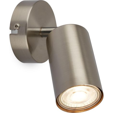 Verstellbare Wandleuchte, Gu10-fassung, Max. 9 W, Metall, Matt Vernickelt, Für Wohnzimmer, Küche, Schlafzimmer