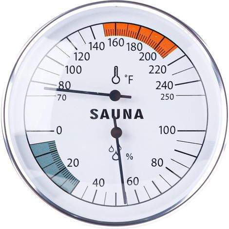 Sauna-thermometer/hygrometer (2-in-1), Metall Und Glas, Analoge Anzeige, Für Sauna, Dampfbad Und Infrarotsauna.
