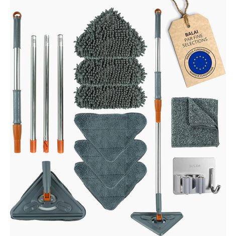 Mikrofaser-wischmopp-set, Teleskopstiel, 360° Drehbarer Kopf, Für Wände Und Decken
