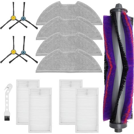 Zubehörset Für Eureka E10s, Midea M9, Obode A8, Rotationsbürste, 4 Filter, 4 Tücher, 4 Seitenbürsten