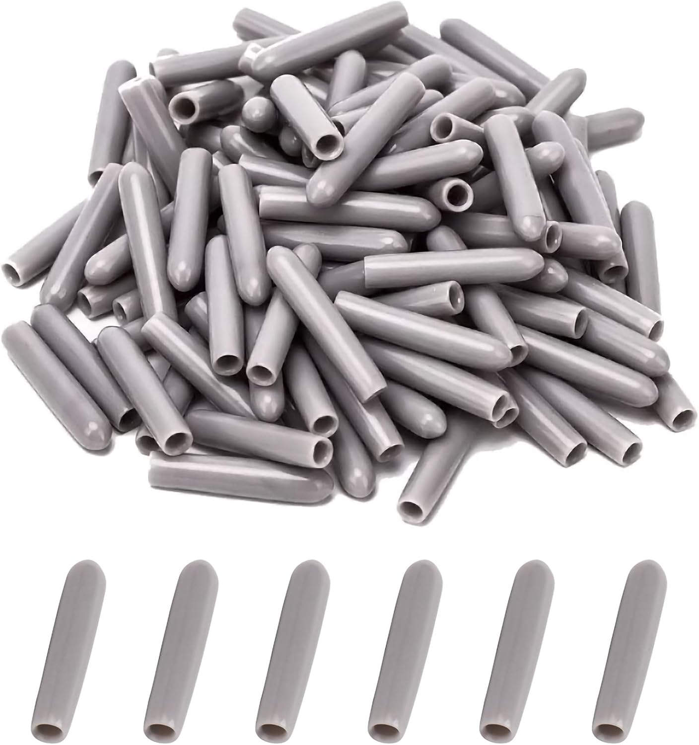 200 Kappen, Graues Pvc 25 X 3 Mm, Universell Für Geschirrspüler, Korbreparatur