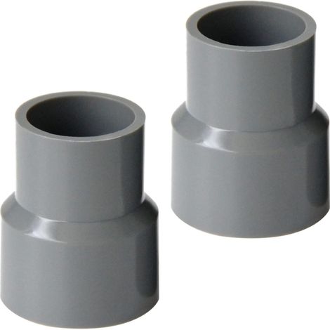 2-teiliges Pvc-reduzierstück, Fallrohr Dn 50/40 Und 63/50, Grau, Für Regenwasserableitung
