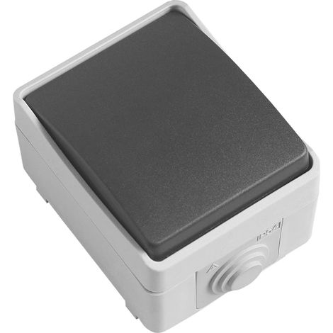 Wasserdichter Drucktaster (ip54), 10 A, 230 V, Graues Polycarbonat, Für Den Innen- Und Außenbereich
