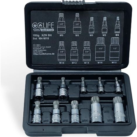 10 Torx-steckschlüssel, Stahl S2, M4-m18, 1/4", 3/8", 1/2", Für Pkw Und Lkw