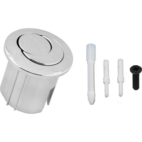 Verchromter Doppeldruckknopf Für Wc, Kurzer Korpus 40 Mm, Sonnen- Und Monddesign, Für Standardspülkasten