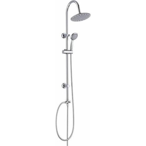 Duschsäule, 5 Düsen, Verstellbarer Duschkopf, Antikalkdüsen, Edelstahlschlauch, Badezimmer