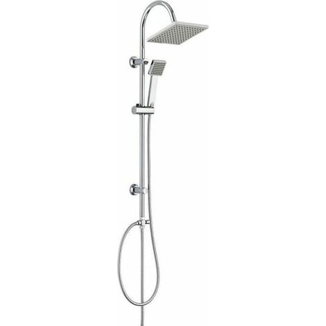 Duschsäule, Verstellbarer Duschkopf, Antikalkdüsen, 1,50 M Schlauch, Chrom-finish, Badezimmer