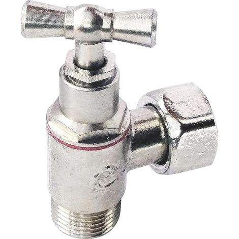 Eckabsperrventil 3/8", Vernickeltes Messing, Epdm-dichtung, Für Toiletten