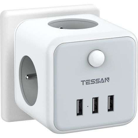 Wandsteckdosenleiste, 3 Französische Steckdosen, 3 Usb-anschlüsse, Schalter, 2500 W, Für Zuhause Und Büro
