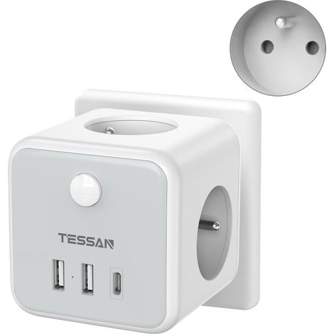 Würfel-steckdosenleiste, 3 Französische Steckdosen, 3 Usb-anschlüsse, Schalter, 2500 W, Für Zuhause, Büro