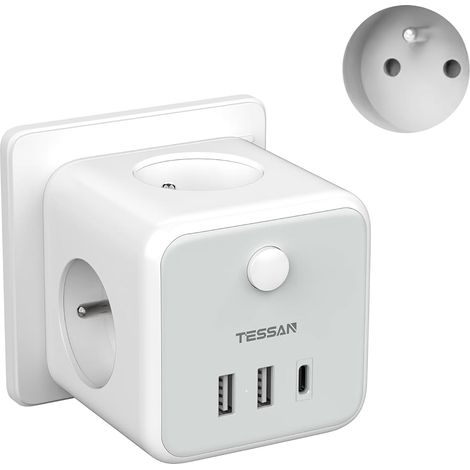 Steckdosenleiste Mit 3 Steckdosen, 3 Usb-anschlüssen, Schalter, 2500 W, Für Küche, Büro Und Zuhause
