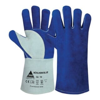 Hase Safety Gloves - Schweißerhandschuhe Mühlheim Blue Größe 12 blau/grau en 388, en 12477 PSA-Kategorie ii