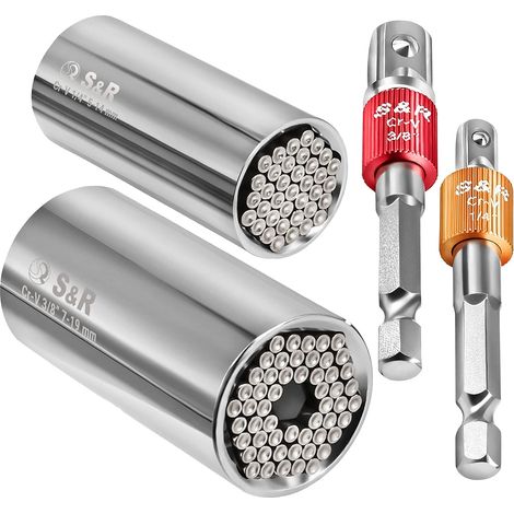 4-teiliger Universal-steckschlüsselsatz 5-19 Mm Mit Adaptern Für Elektroschrauber Und Handwerkzeuge