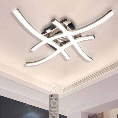 Led-deckenleuchte Mit Dimmbarer Fernbedienung, Moderner 28-w-led-kronleuchter Mit 2800 Lumen, Wellenförmige Deckenleuchte, Gebogene Deckenleuchte Für Flur, Schlafzimmer, Küche, Wohnzimmer