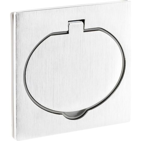X 2p+e 16a Bodensteckdose, Gebürstetes Aluminium, Ip44, 90°-klappe, Für Terrasse Und Küche