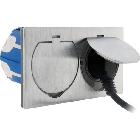 X 16a 2p+e Bodensteckdosen, Gebürstetes Aluminium, Schutzart Ip55, Für Terrasse, Küche, Büro