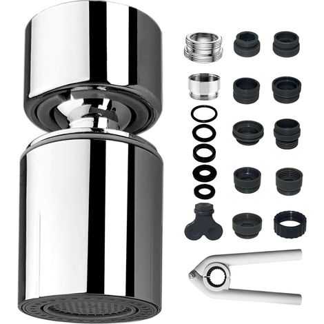 Wasserhahn-luftsprudler, 360°-drehung, 2 Wassersparmodi, Chrom-finish, Küche/badezimmer