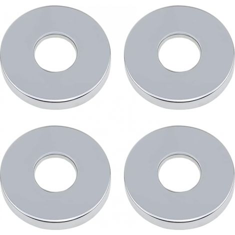 Set Mit 4 Verchromten Rosetten Für Duschzubehör, Klappbare Rosette, Edelstahl Ø 26 Mm (3/4"), Flache, Flache Rosette Für Sanitärinstallationen, Ideal Für