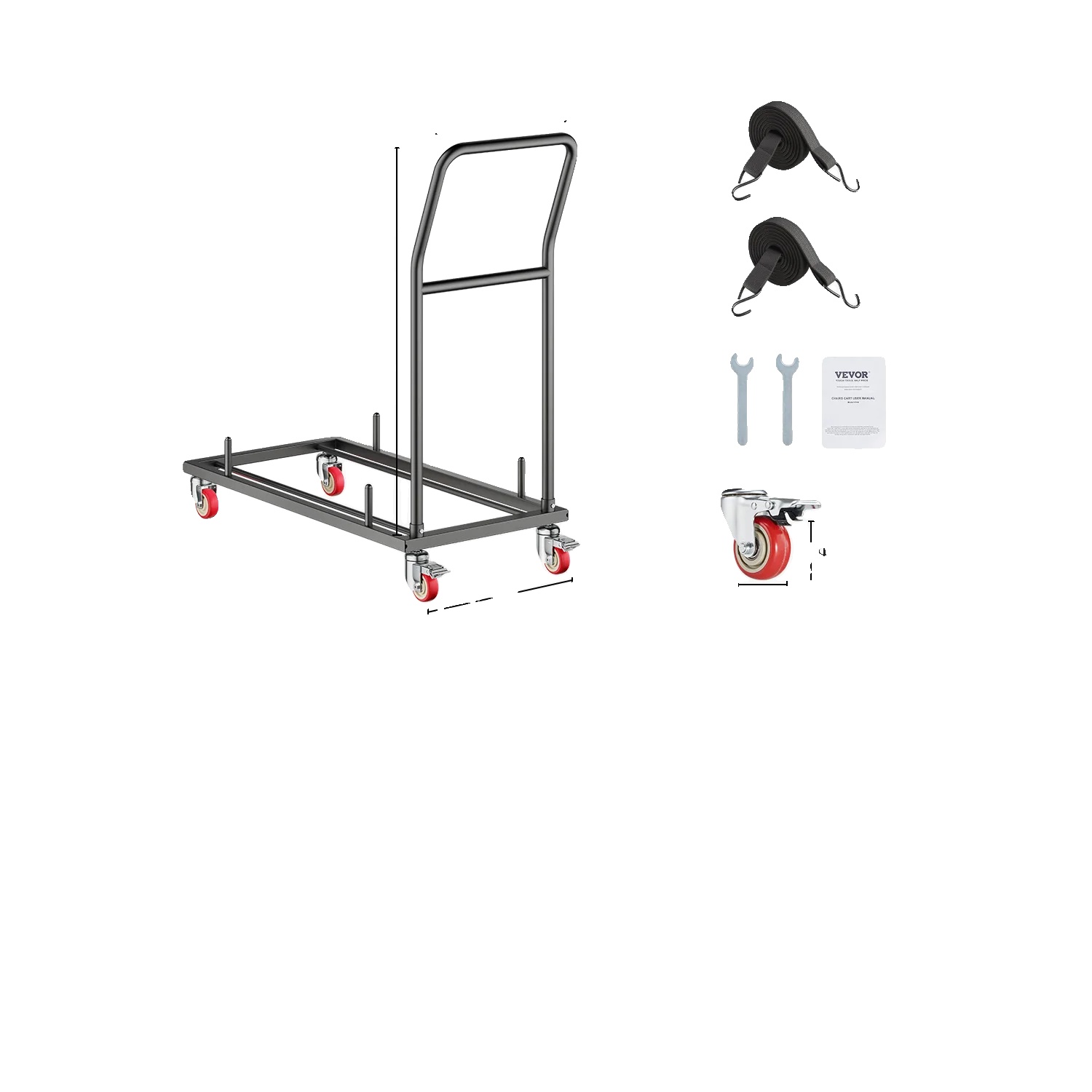 Stuhlaufbewahrungswagen, Tragkraft 300 Pfund, Platzsparendes Design, 300 Pfund